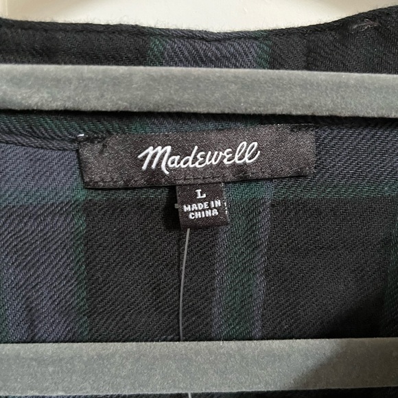 Madewell Lightspun Bubble-Sleeve Top in Plaid - NWT!! - Picture 5 of 7